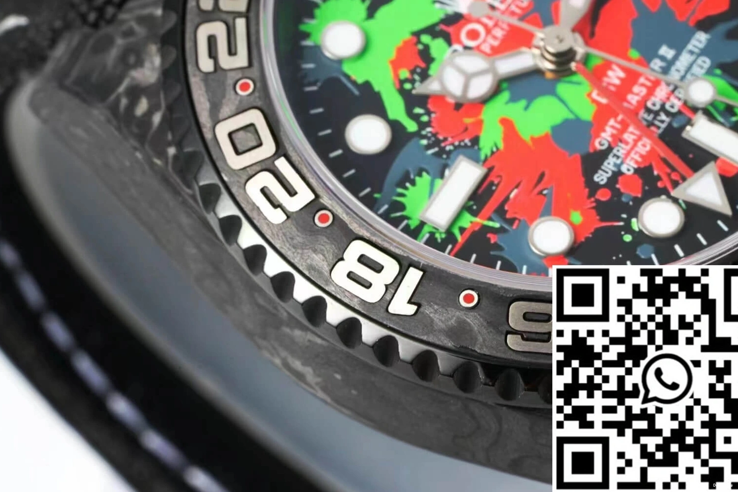 Black Rolex GMT-MASTER Strap Dial Fiber II Color Fabric Diw Carbon 0412